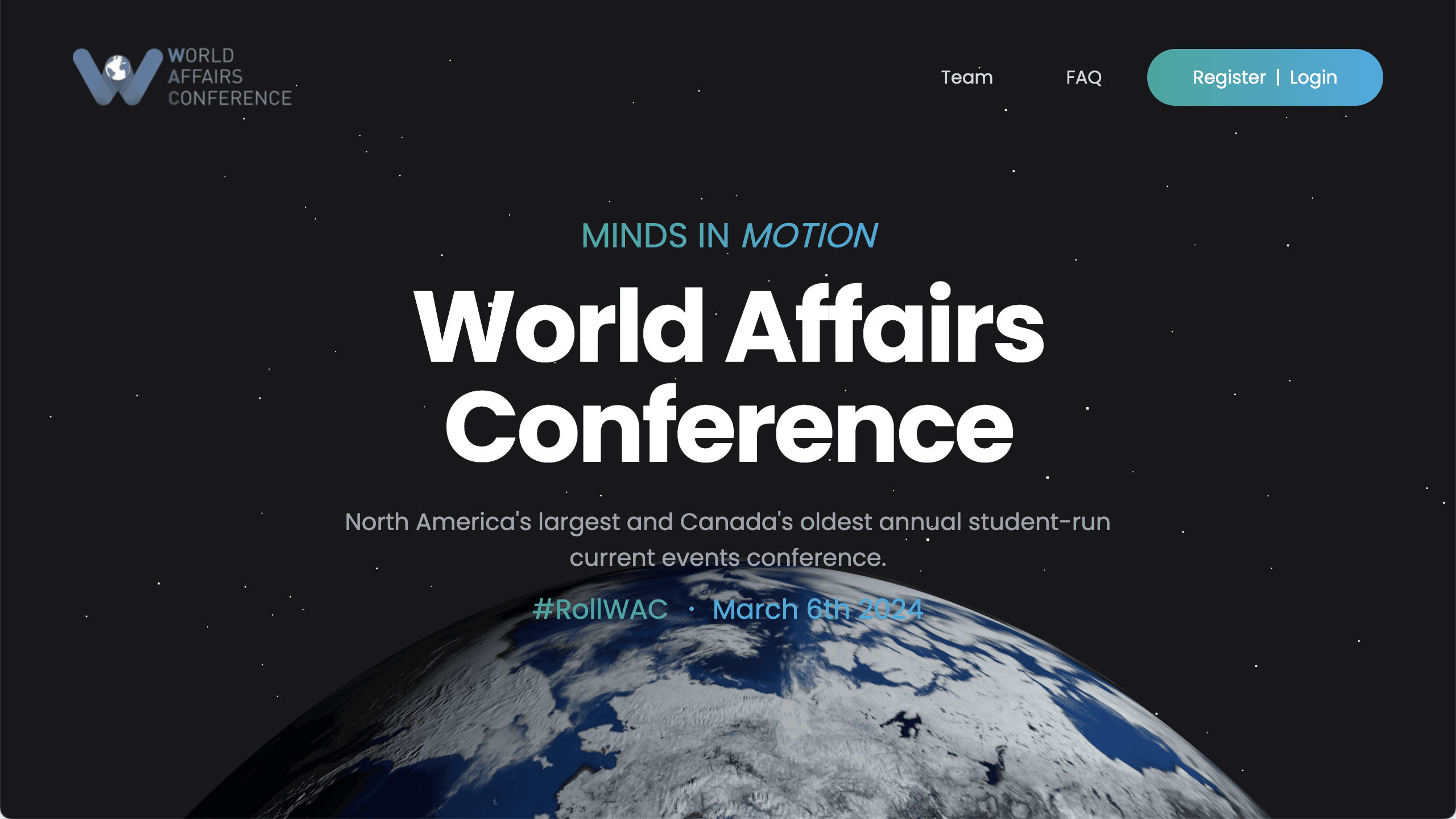 World Affairs Conference landing page