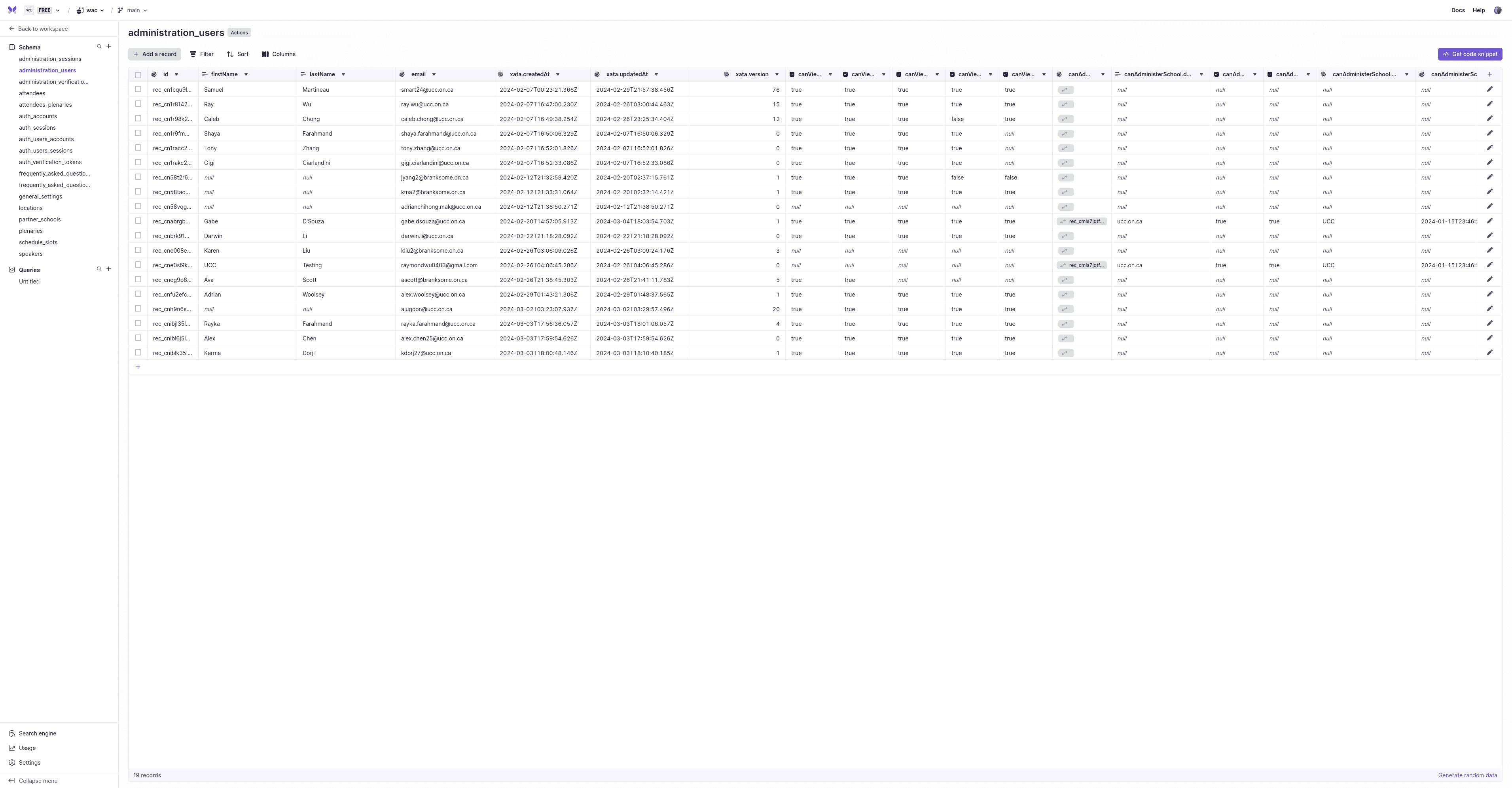 Tenant table for Lucia Auth